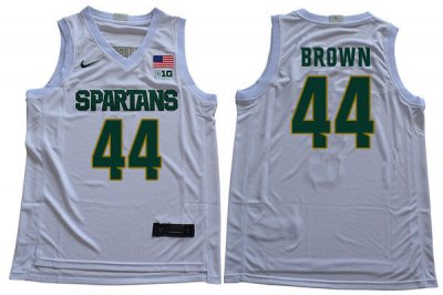 Men Michigan State Spartans NCAA #44 Gabe Brown White Authentic Nike 2019-20 Stitched College Basketball Jersey UI32V51GR
